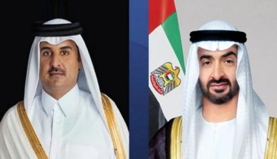 محمد بن زايد يؤكد لتميم بن حمد تضامن الإمارات مع قطر