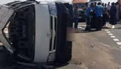 إصابة 9 أشخاص في حادث انقلاب سيارة ميكروباص بحدائق أكتوبر
