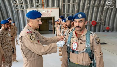  قائد القوات الجوية يفتتح السرب الـ15 المقاتل بقاعدة الجوف الجوية في القطاع الشمالي