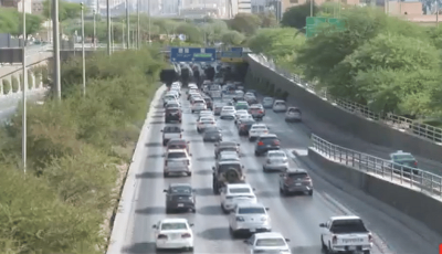 زحام مروري على طريق الملك فهد بالرياض