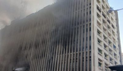 احتواء حريق اندلع في مبنى سنترال مركزي بوسط القاهرة
